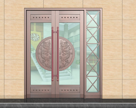 玻璃铜门yb-021